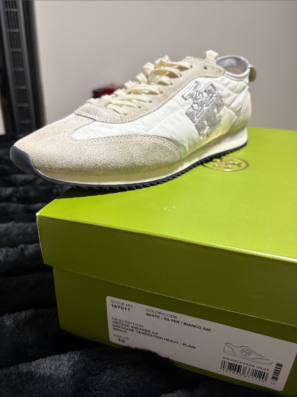 Tory Burch Cream Suede & Nylon Low-Top Sneakers - Picture 8 of 9